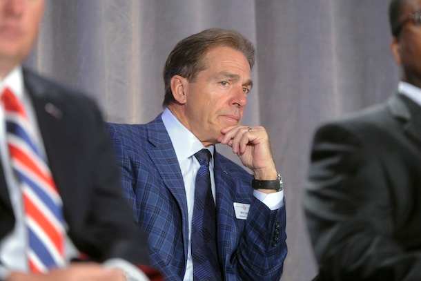 Saban did not visibly yawn during the SEC Network presentation, indicating he is at least magical, if not necessarily evil. (AP)